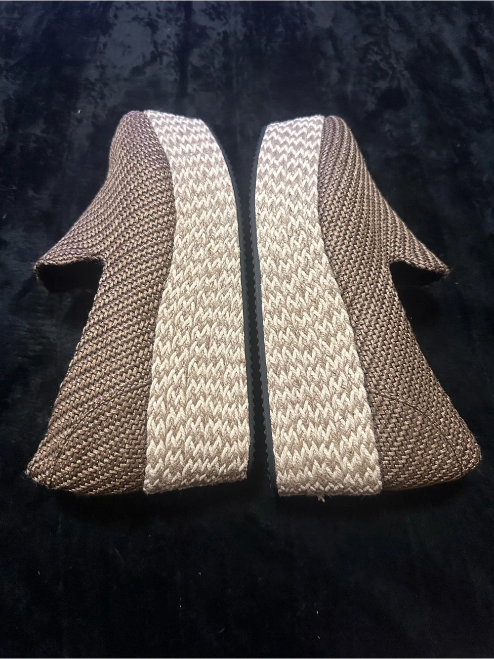Women's Brown Woven Espadrilles Slip-On Size 41